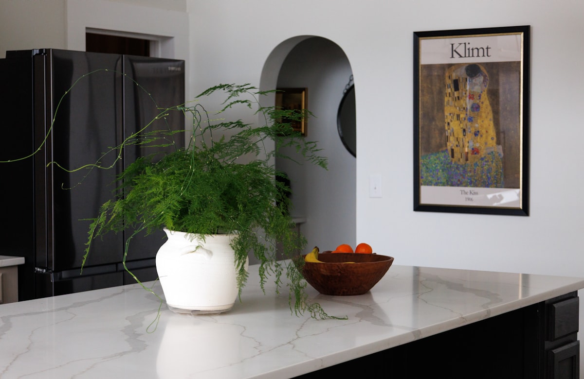 Welcome basket prepared on a kitchen benchtop for guests upon arrival